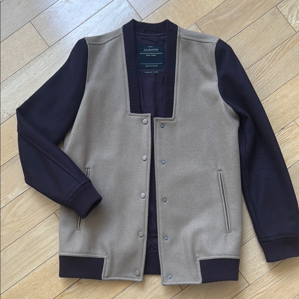 All Saints Lucas Wool Bomber Women’s Varsity Jacket